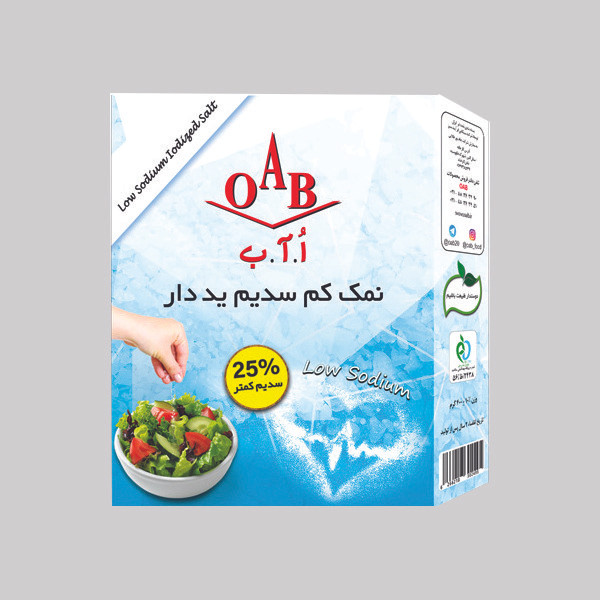 نمک کم سدیم ید دار O.A.B وزن 400 گرم | کد 710
