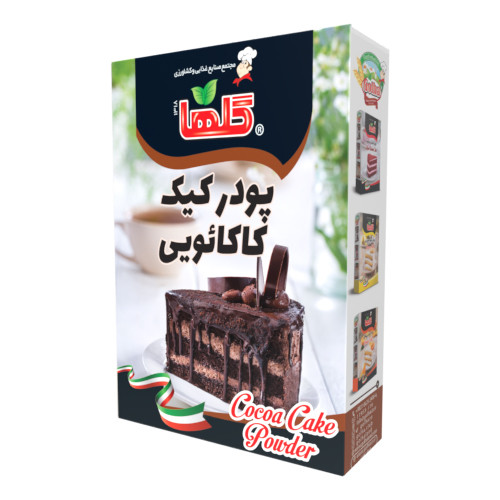 پودر کیک کاکائویی گلها - 450 گرم(جعبه) - کارتن 12 تایی | کد 1301