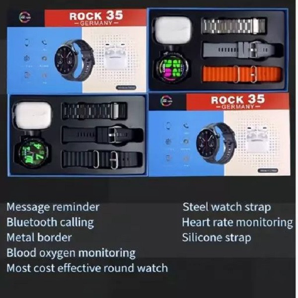 ساعت هوشمند مدل ROCK 35 GERMANY به همراه هدفون بلوتوثی | کد 1632