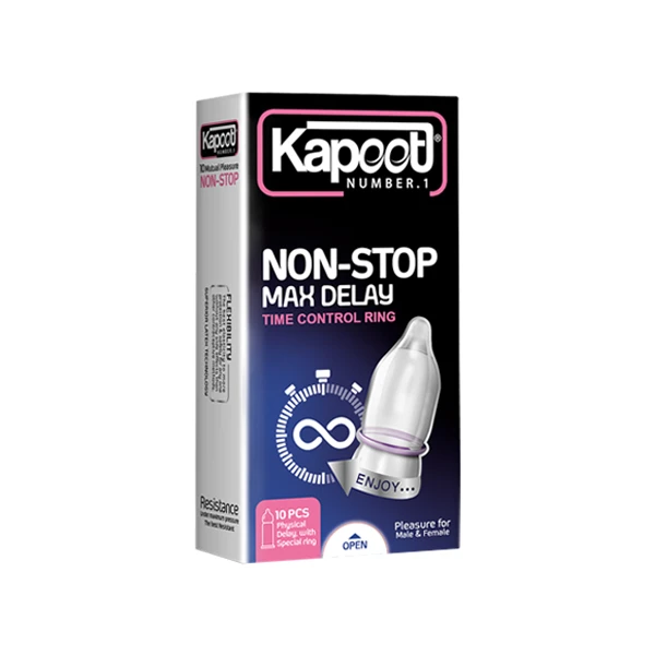 بستهبندی کاندوم کاپوت Non Stop Square Foil بسته ۱۰ عددی