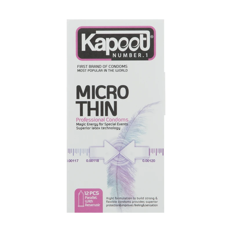 کاندوم کاپوت Micro Thin نازک بسته ۱۲ عددی | کد 2433