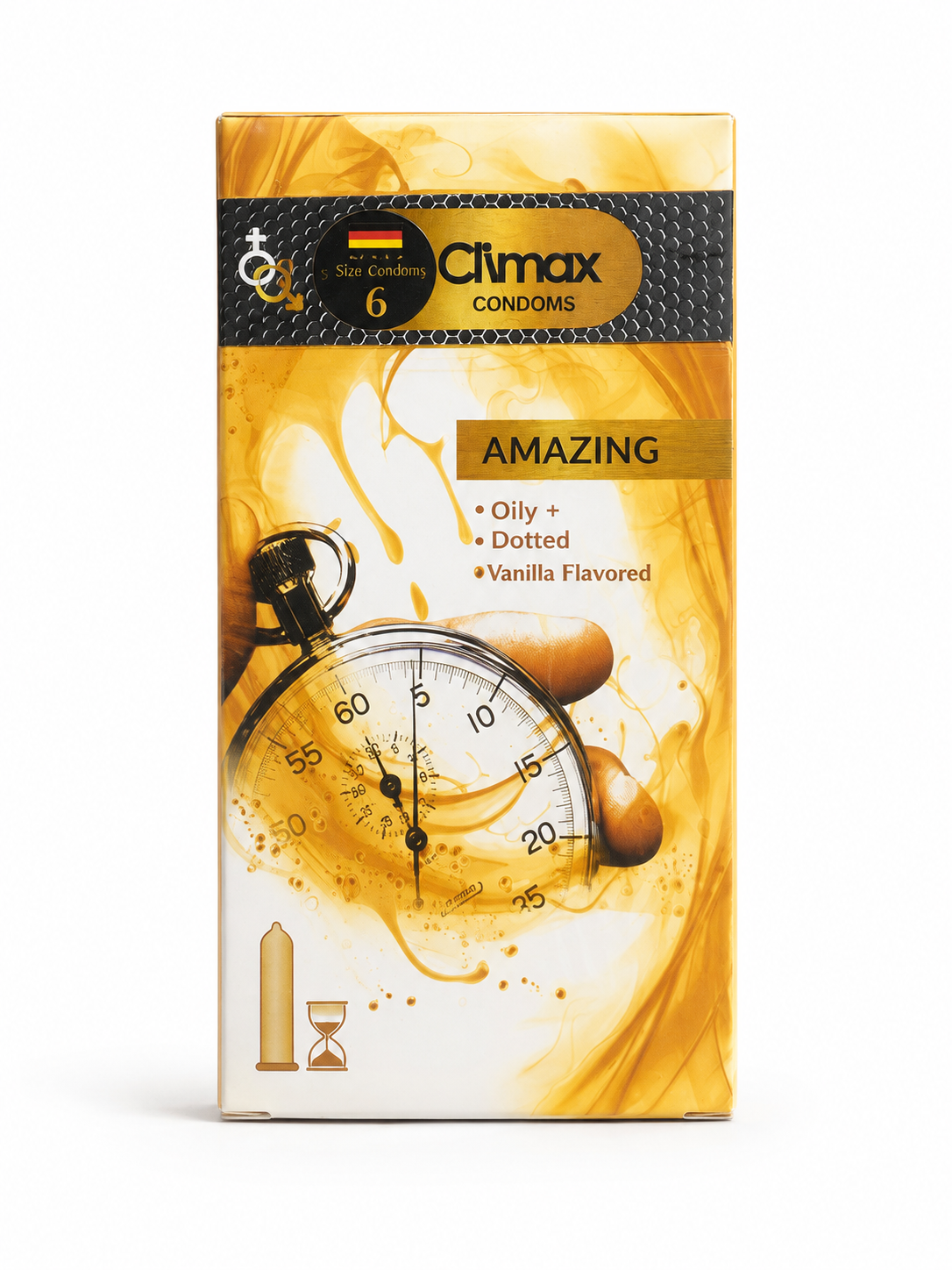 کاندوم کلایمکس Climax مدل Amazing ساده و تاخیری با رایحه وانیل بسته ۱۲ عددی | کد 2844