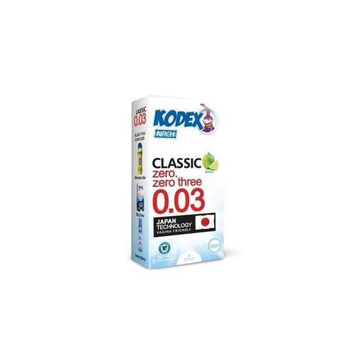 کاندوم کدکس ناچ Classic 0.03 رایحه لیمو - نمای نزدیک بستهبندی