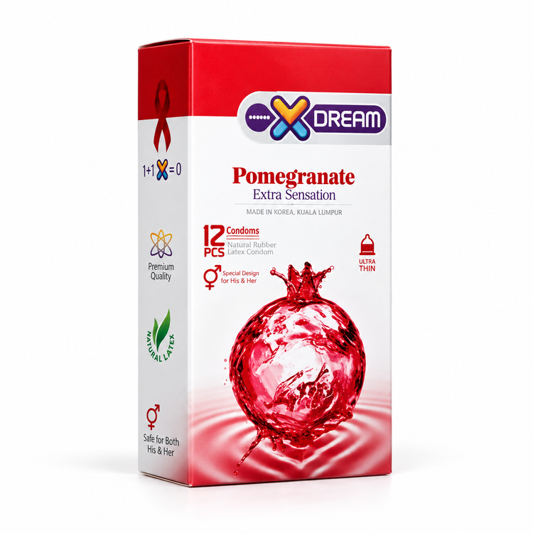 کاندوم ایکس دریم X Dream مدل Pomegranate تنگ کننده انار بسته ۱۲ عددی | کد 2851