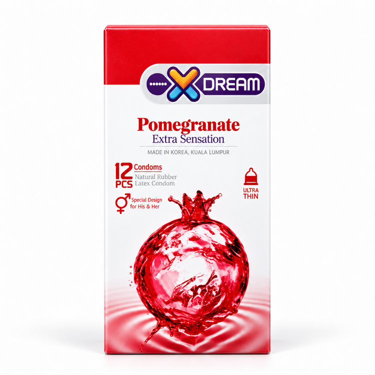 کاندوم ایکس دریم X Dream مدل Pomegranate تنگ کننده انار بسته ۱۲ عددی | کد 2851