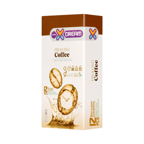 کاندوم ایکس دریم X Dream مدل Prolong Coffee تاخیری قهوه بسته ۱۲ عددی | کد 2852