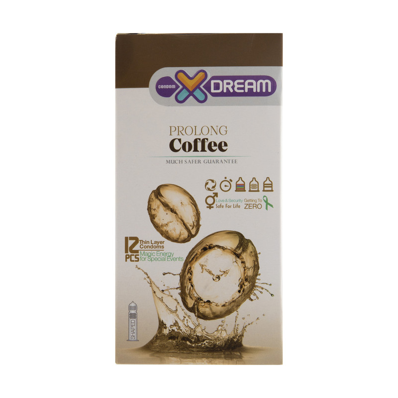 کاندوم ایکس دریم X Dream مدل Prolong Coffee تاخیری قهوه بسته ۱۲ عددی | کد 2852