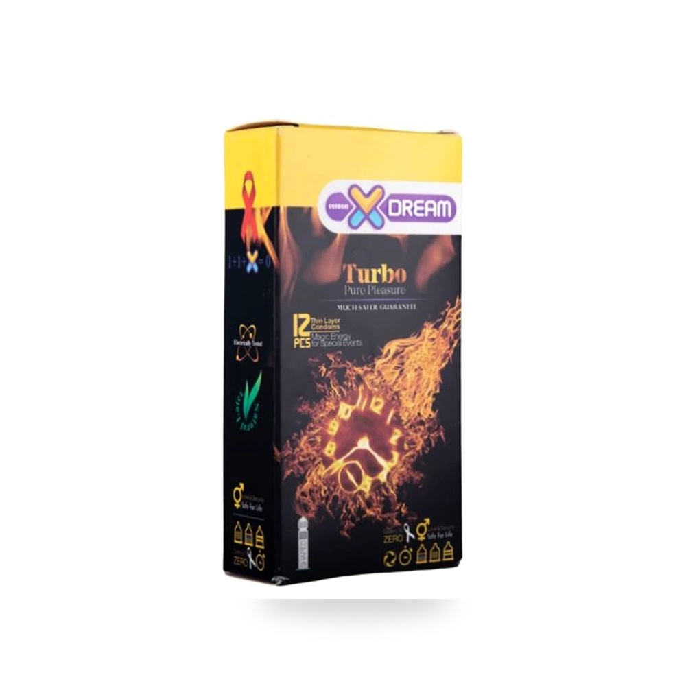 کاندوم ایکس دریم X Dream Turbo تاخیری خاردار و شیاردار ۱۲ عددی - تصویر اصلی استودیویی