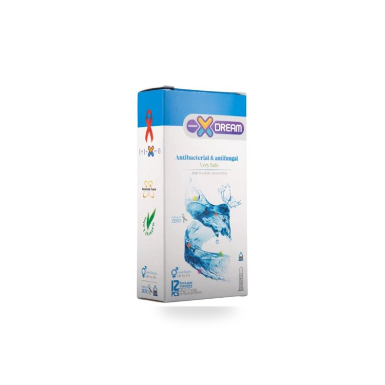 کاندوم ایکس دریم Antibacterial Antifungal - نمای نزدیک بستهبندی بدون لوگوی تبلیغاتی