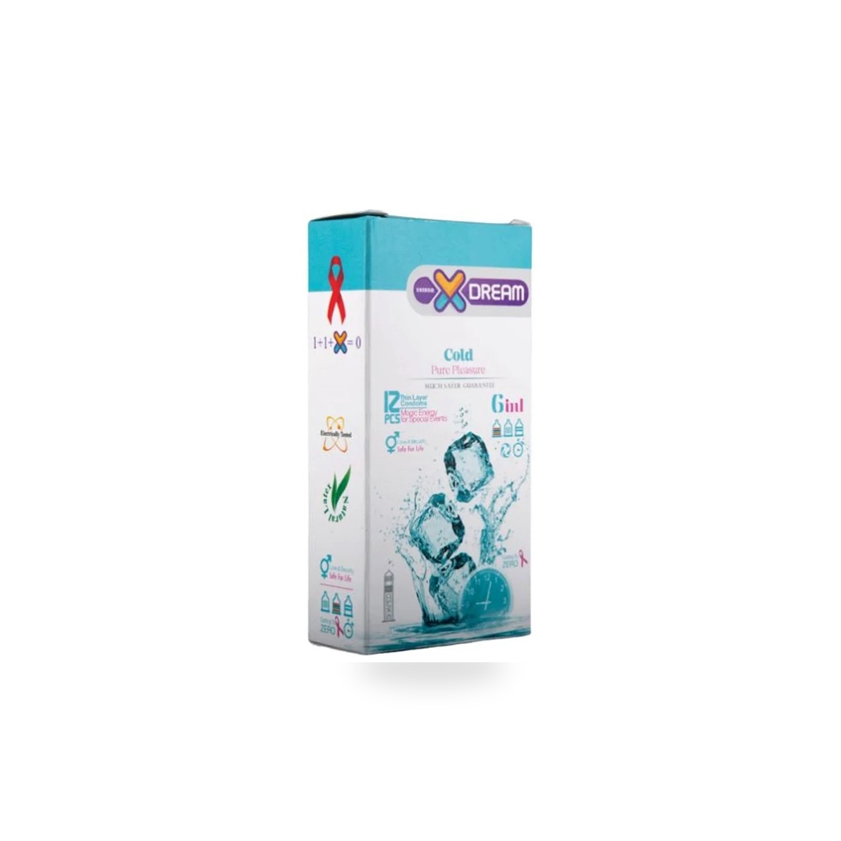 کاندوم ایکس دریم X Dream Cold سرد و خنک‌کننده ۱۲ عددی - تصویر اصلی استودیویی بدون واترمارک
