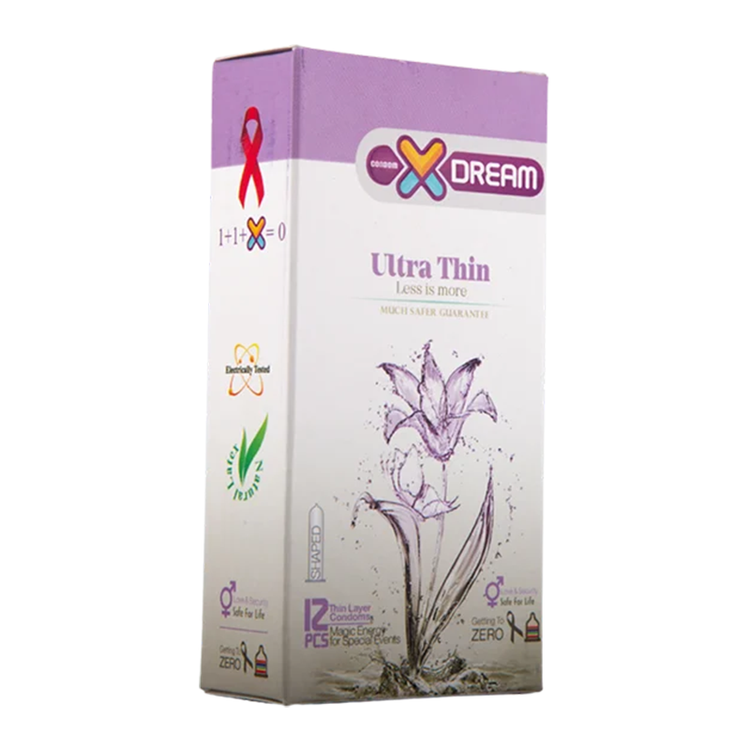 کاندوم ایکس دریم X Dream مدل Ultra Thin فوقالعاده نازک بسته ۱۲ عددی - نمای دیگر محصول 2