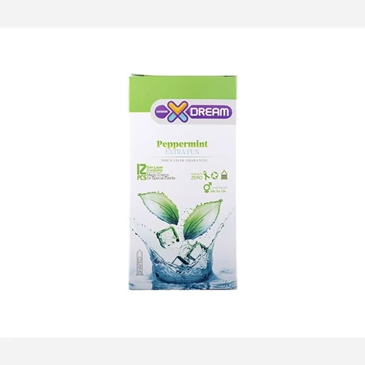 کاندوم ایکس دریم X Dream مدل Peppermint خنک‌کننده نعنایی بسته ۱۲ عددی - تصویر اصلی محصول