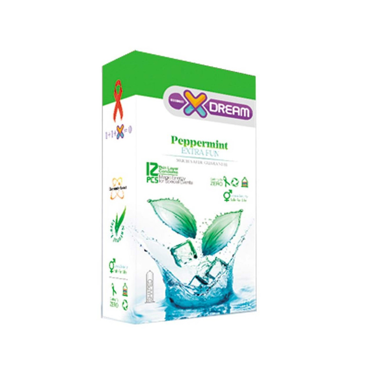 کاندوم ایکس دریم X Dream مدل Peppermint خنککننده نعنایی بسته ۱۲ عددی - نمای دیگر محصول