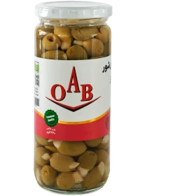 زیتون با مغز سیر O.A.B وزن 500 گرم | کد 2847